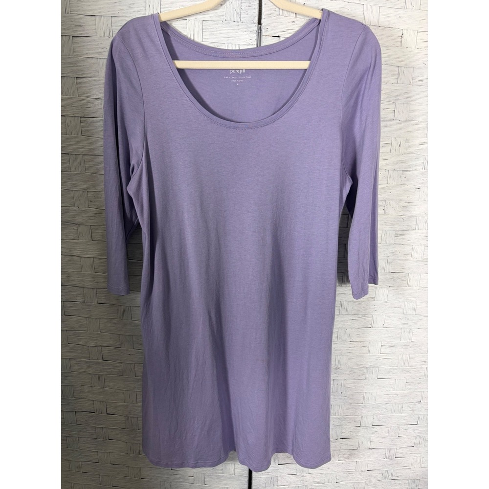 Pure Jill Womens Tunic Ballet Sleeve Cotton Modal Scoop Neck normcore casual